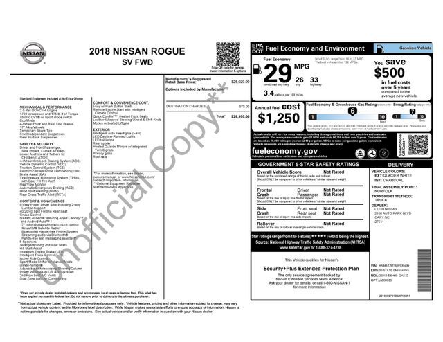 2018 Nissan Rogue SV Raleigh NC