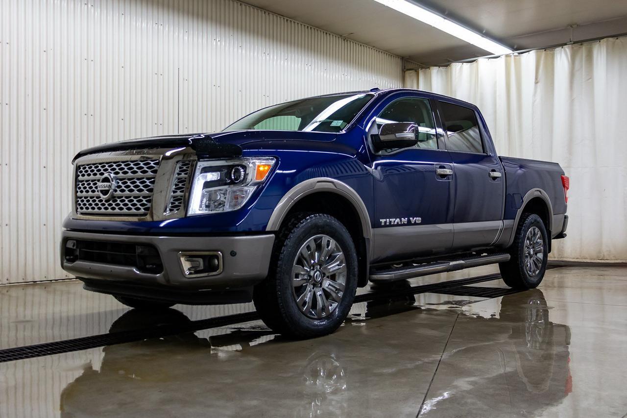 2018 Nissan Titan 4x4 Crew Cab Platinum Reserve Leather Nav Bcam Red Deer AB