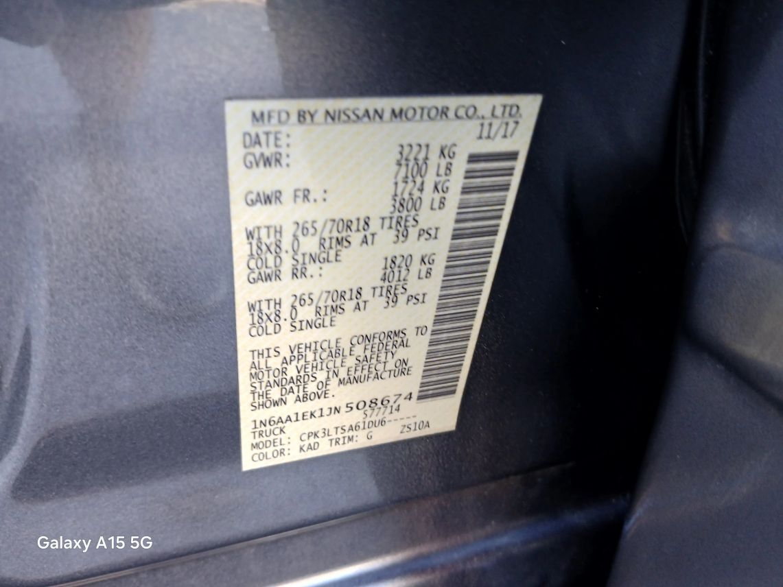 2018 Nissan Titan Crew Cab SV Pickup 4D 5 1/2 ft Maitland FL