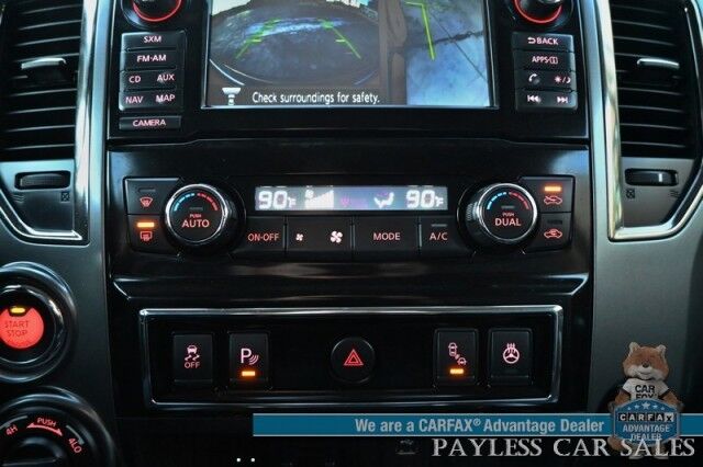 2018 Nissan Titan XD Platinum Reserve / Crew Cab / 4X4 / Turbo Diesel / AutoStart / Heated & Cooled Leather Seats / Heated Steering Wheel / Navigation / 360 Cam / Rockford Fosgate Speakers / Blind Spot Alert / Leer Canopy / Tow Pkg / Low Miles Anchorage AK