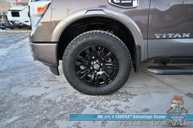 2018 Nissan Titan XD XD Platinum Reserve / 4X4 / 5.0L Turbo Diesel / AutoStart / Heated & Cooled Leather Seats / Heated Steering Wheel / Navigation / 360 Cam / Rockford Fosgate Speakers / Blind Spot Alert / Leer Canopy / Tow Pkg / Low Miles Anchorage AK