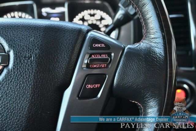 2018 Nissan Titan XD XD Platinum Reserve / 4X4 / 5.0L Turbo Diesel / AutoStart / Heated & Cooled Leather Seats / Heated Steering Wheel / Navigation / 360 Cam / Rockford Fosgate Speakers / Blind Spot Alert / Leer Canopy / Tow Pkg / Low Miles Anchorage AK
