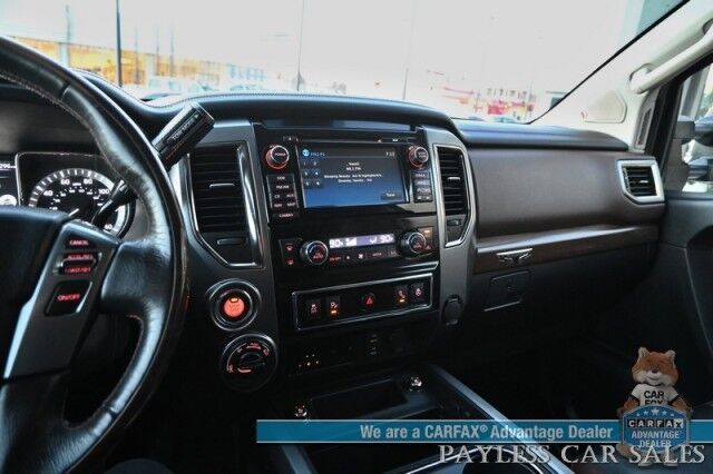 2018 Nissan Titan XD XD Platinum Reserve / Crew Cab / 4X4 / Turbo Diesel / AutoStart / Heated & Cooled Leather Seats / Heated Steering Wheel / Navigation / 360 Cam / Rockford Fosgate Speakers / Blind Spot Alert / Leer Canopy / Tow Pkg / Low Miles Anchorage AK