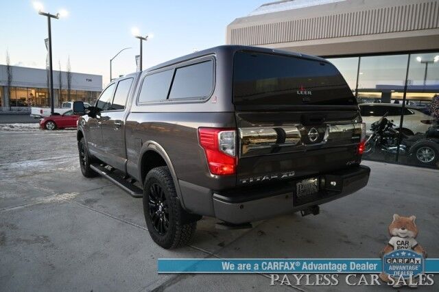 2018 Nissan Titan XD XD Platinum Reserve / Crew Cab / 4X4 / Turbo Diesel / AutoStart / Heated & Cooled Leather Seats / Heated Steering Wheel / Navigation / 360 Cam / Rockford Fosgate Speakers / Blind Spot Alert / Leer Canopy / Tow Pkg / Low Miles Anchorage AK