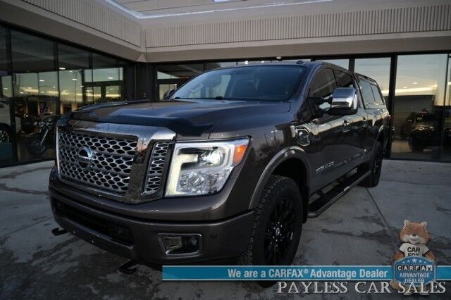 2018 Nissan Titan XD XD Platinum Reserve / Crew Cab / 4X4 / Turbo Diesel / AutoStart / Heated & Cooled Leather Seats / Heated Steering Wheel / Navigation / 360 Cam / Rockford Fosgate Speakers / Blind Spot Alert / Leer Canopy / Tow Pkg / Low Miles Anchorage AK