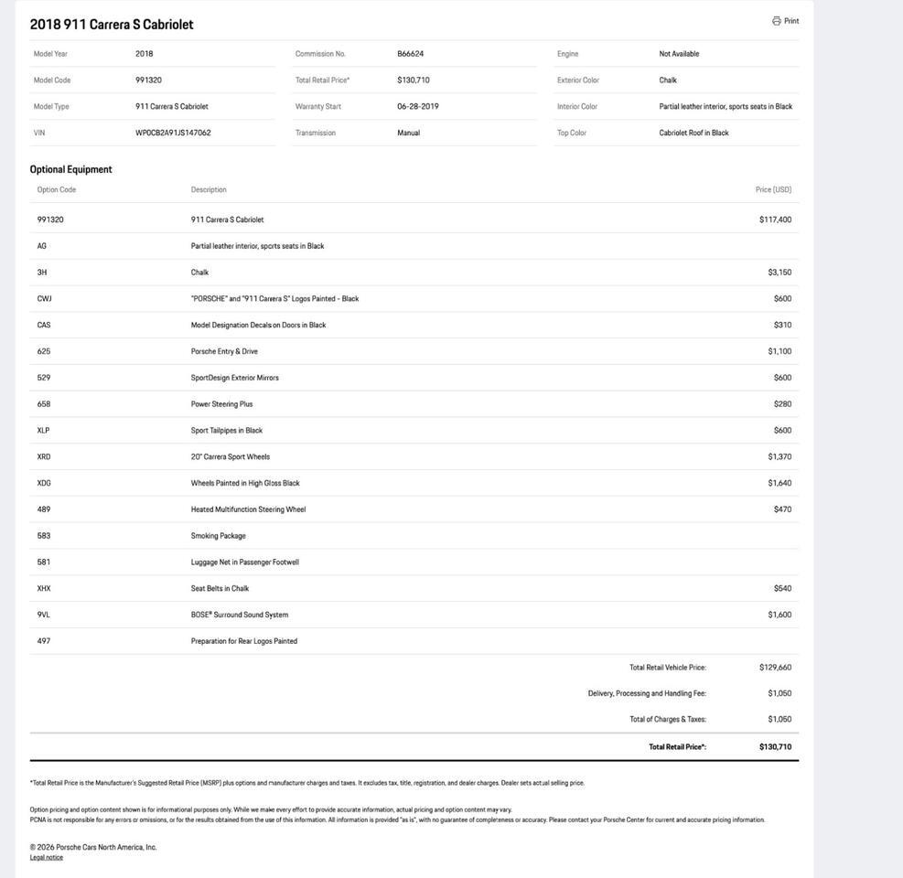 2018 Porsche 911 Carrera S Cabriolet Pompano Beach FL