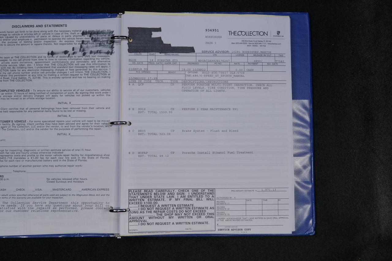 2018 Porsche 911 GT3 GULF BLUE GT3 GULF BLUE Miami FL