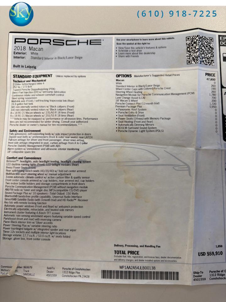 2018 Porsche Macan AWD West Chester PA