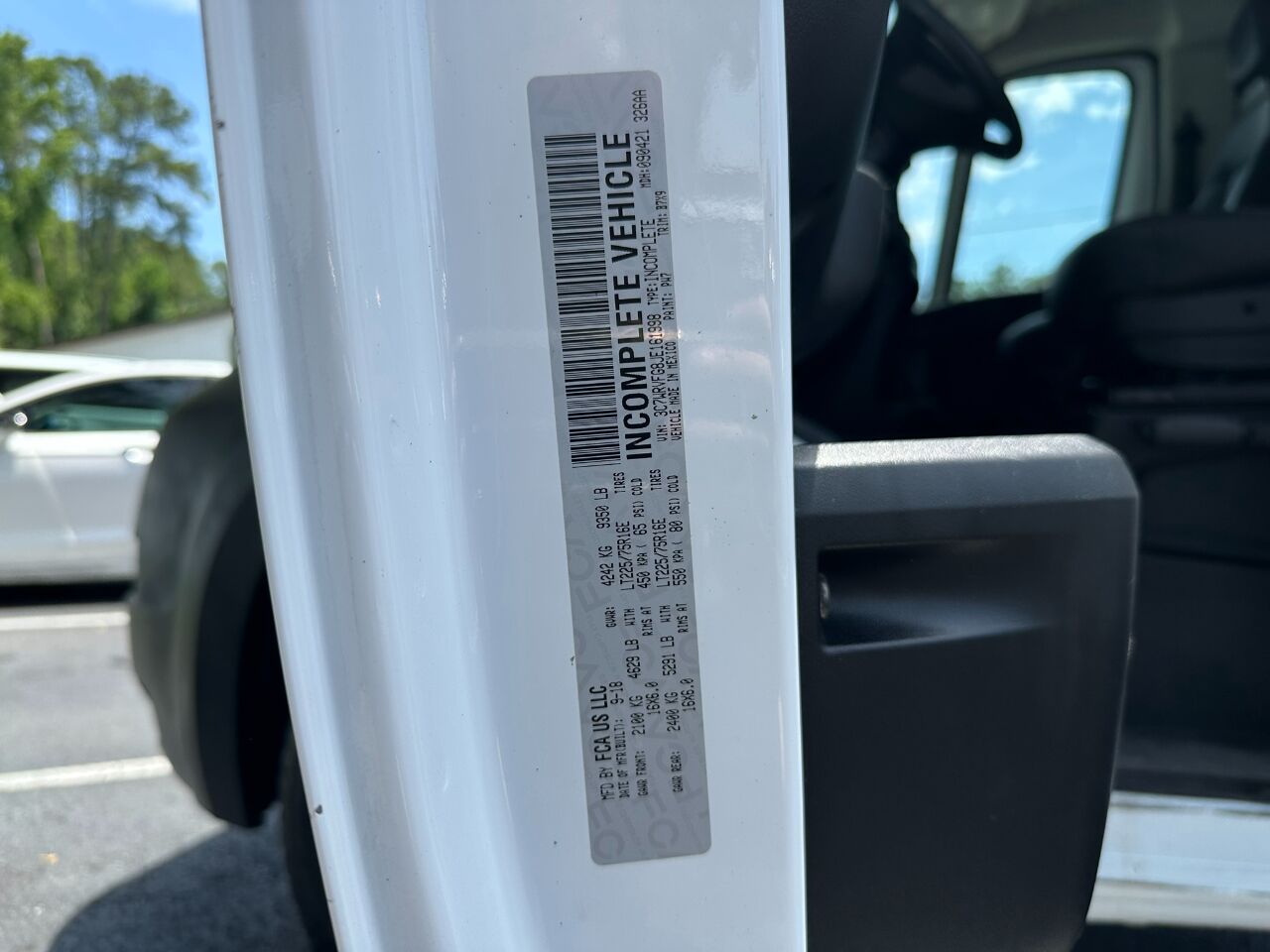 2018 RAM ProMaster Chassis Cab 3500 159&quot; WB 104&quot; CA Jacksonville FL