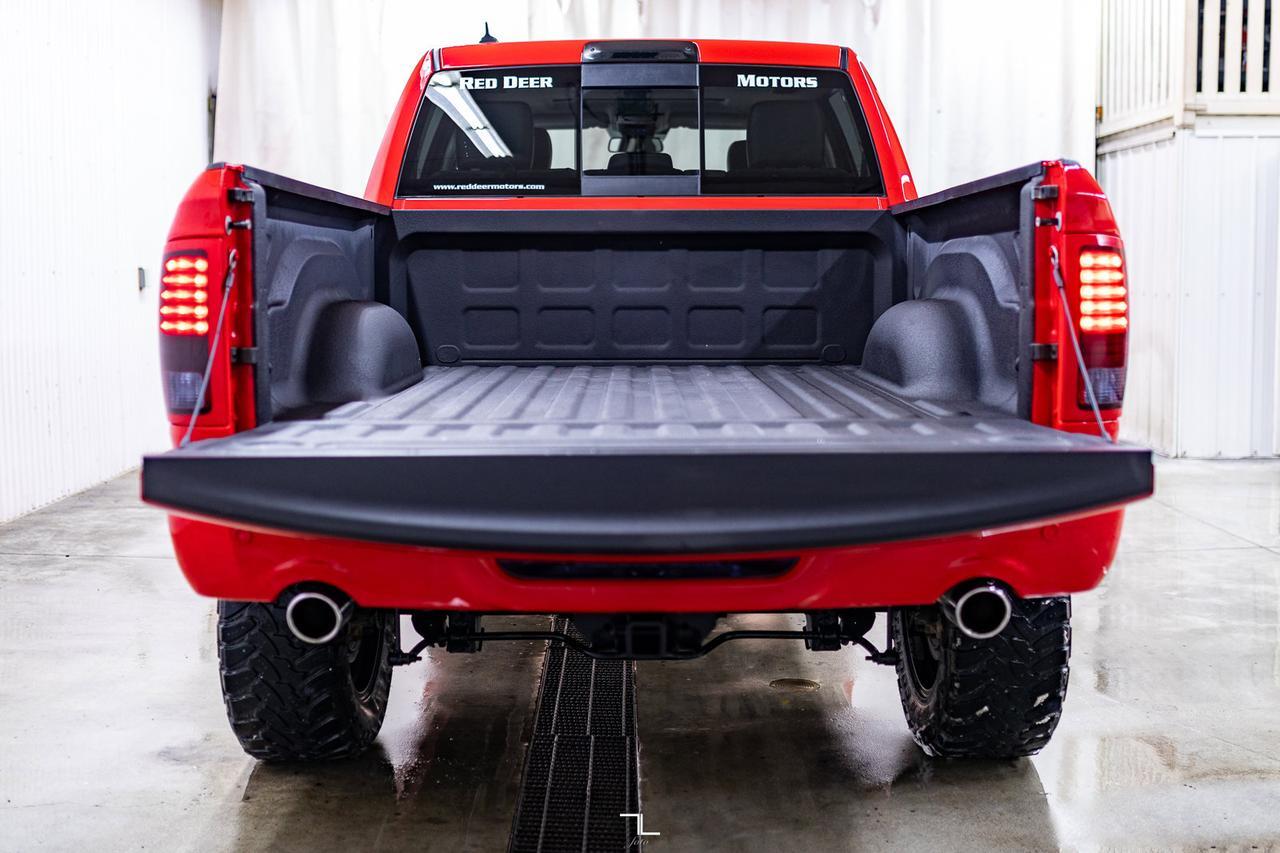 2018 Ram 1500 4x4 Crew Cab Sport 4" Lift Leather Roof Nav Red Deer AB