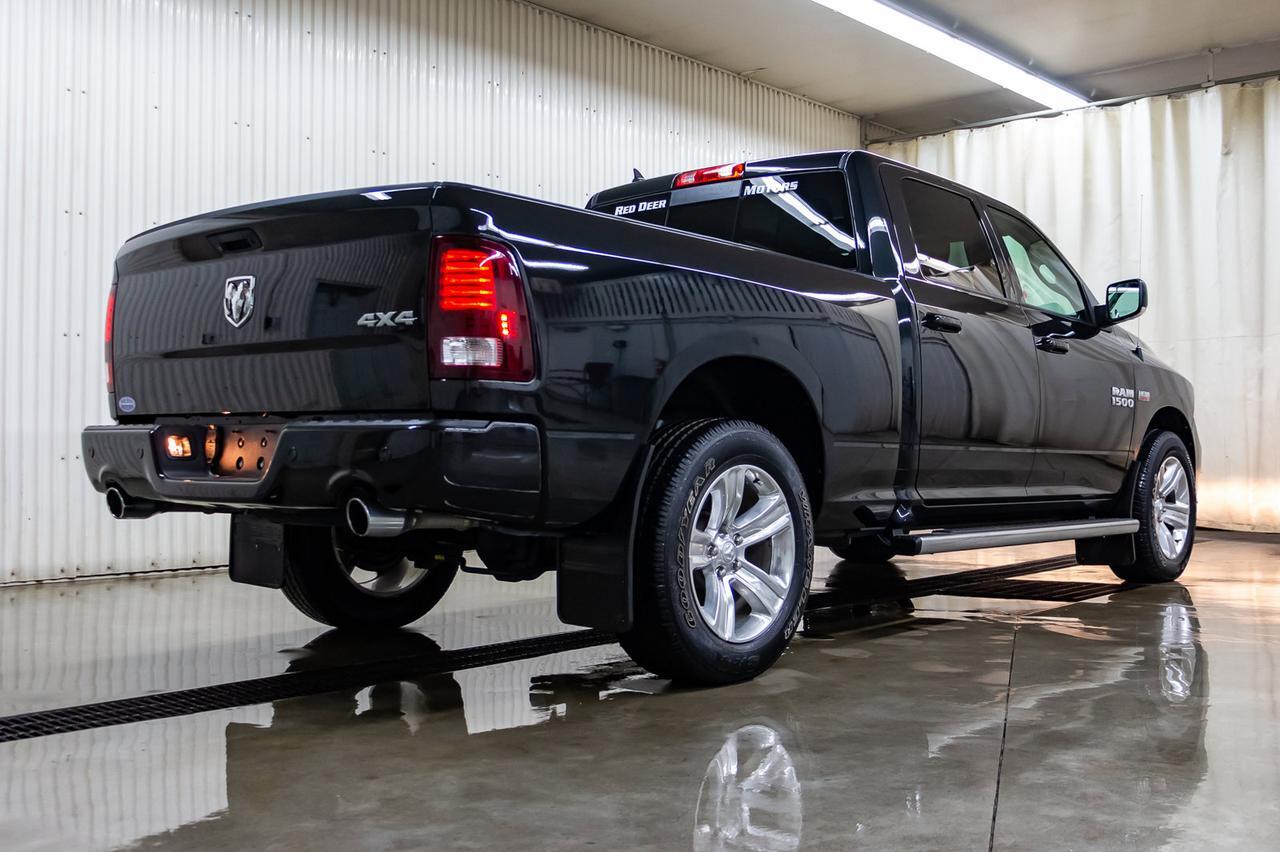 2018 Ram 1500 4x4 Crew Cab Sport Longbox Leather Roof Nav Red Deer AB