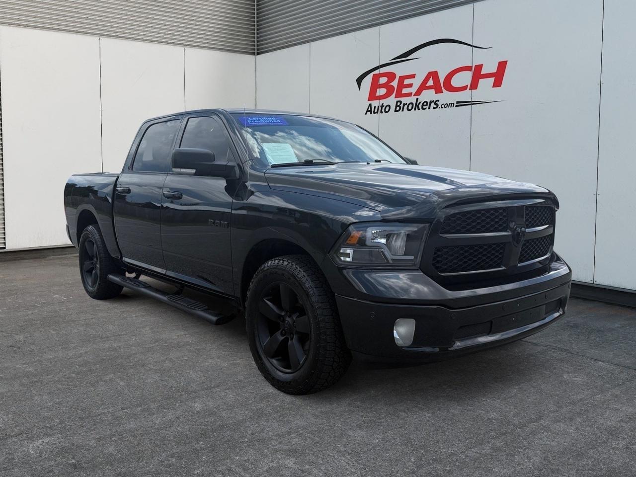2018 Ram 1500 Big Horn, HEATED SEATS, HEATED STEERING WHEEL, APPLE CARPLAY/ANDROID AUTO, POWER/HEATED MIRRORS, NAVIGATION, BACKUP CAMERA, REMOTE KEYLESS ENTRY, BED LINER, TOW PACKAGE, COME AND TEST DRIVE THIS RAM 1500 TODAY!