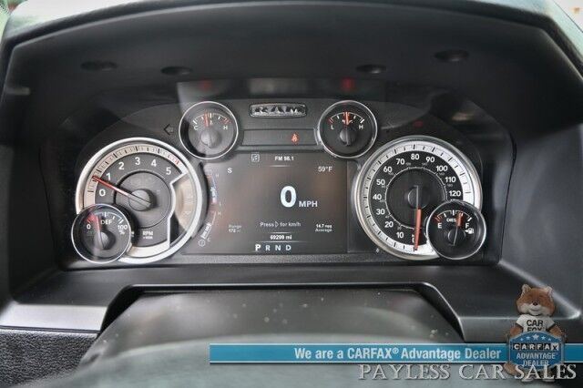 2018 Ram 1500 Laramie / 4X4 / 3.0L EcoDiesel V6 / Crew Cab / Convenience Group / Auto Start / Heated & Cooled Leather Seats / Heated Steering / Apple CarPlay & Android Auto / Back Up Camera / Keyless Entry & Start / Tow Pkg / 1-Owner Anchorage AK