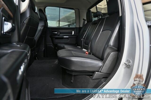 2018 Ram 1500 Laramie / 4X4 / 3.0L EcoDiesel V6 / Crew Cab / Convenience Group / Auto Start / Heated & Cooled Leather Seats / Heated Steering / Apple CarPlay & Android Auto / Back Up Camera / Keyless Entry & Start / Tow Pkg / 1-Owner Anchorage AK