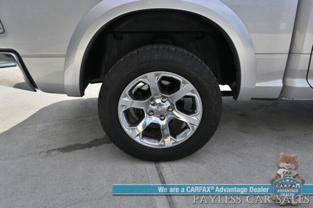 2018 Ram 1500 Laramie / 4X4 / 3.0L EcoDiesel V6 / Crew Cab / Convenience Group / Auto Start / Heated & Cooled Leather Seats / Heated Steering / Apple CarPlay & Android Auto / Back Up Camera / Keyless Entry & Start / Tow Pkg / 1-Owner Anchorage AK