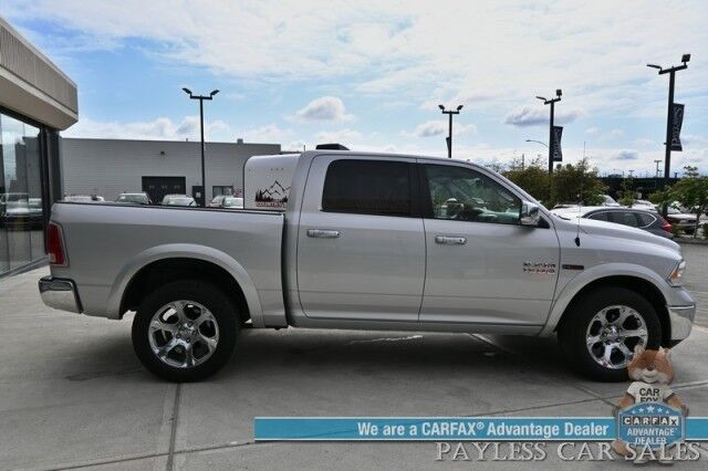 2018 Ram 1500 Laramie / 4X4 / 3.0L EcoDiesel V6 / Crew Cab / Convenience Group / Auto Start / Heated & Cooled Leather Seats / Heated Steering / Apple CarPlay & Android Auto / Back Up Camera / Keyless Entry & Start / Tow Pkg / 1-Owner Anchorage AK
