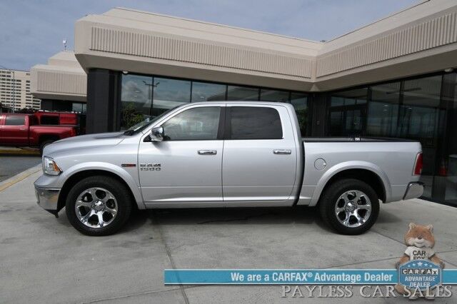 2018 Ram 1500 Laramie / 4X4 / 3.0L EcoDiesel V6 / Crew Cab / Convenience Group / Auto Start / Heated & Cooled Leather Seats / Heated Steering / Apple CarPlay & Android Auto / Back Up Camera / Keyless Entry & Start / Tow Pkg / 1-Owner Anchorage AK