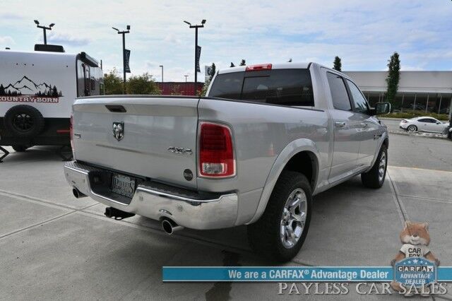 2018 Ram 1500 Laramie / 4X4 / 3.0L EcoDiesel V6 / Crew Cab / Convenience Group / Auto Start / Heated & Cooled Leather Seats / Heated Steering / Apple CarPlay & Android Auto / Back Up Camera / Keyless Entry & Start / Tow Pkg / 1-Owner Anchorage AK