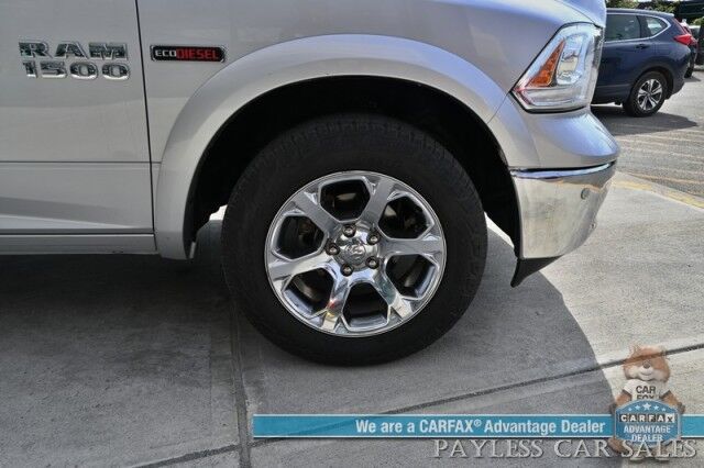 2018 Ram 1500 Laramie / 4X4 / 3.0L EcoDiesel V6 / Crew Cab / Convenience Group / Auto Start / Heated & Cooled Leather Seats / Heated Steering / Apple CarPlay & Android Auto / Back Up Camera / Keyless Entry & Start / Tow Pkg / 1-Owner Anchorage AK