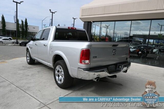 2018 Ram 1500 Laramie / 4X4 / 3.0L EcoDiesel V6 / Crew Cab / Convenience Group / Auto Start / Heated & Cooled Leather Seats / Heated Steering / Apple CarPlay & Android Auto / Back Up Camera / Keyless Entry & Start / Tow Pkg / 1-Owner Anchorage AK