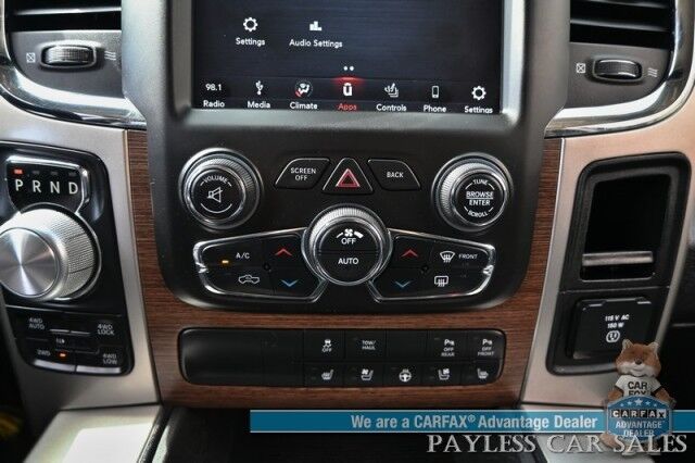 2018 Ram 1500 Laramie / 4X4 / 3.0L EcoDiesel V6 / Crew Cab / Convenience Group / Auto Start / Heated & Cooled Leather Seats / Heated Steering / Apple CarPlay & Android Auto / Back Up Camera / Keyless Entry & Start / Tow Pkg / 1-Owner Anchorage AK