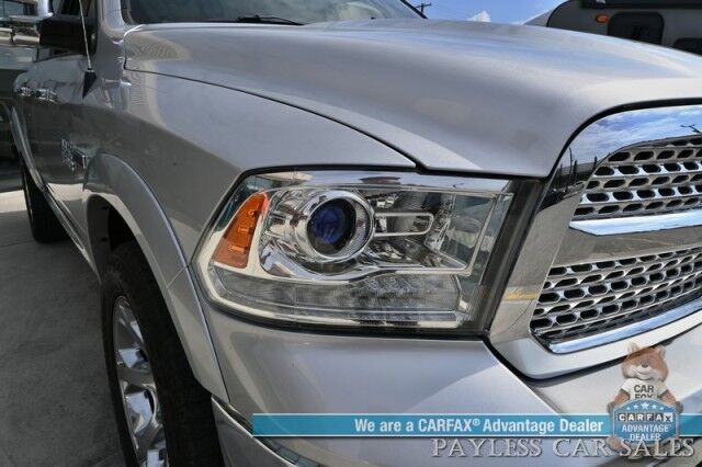 2018 Ram 1500 Laramie / 4X4 / 3.0L EcoDiesel V6 / Crew Cab / Convenience Group / Auto Start / Heated & Cooled Leather Seats / Heated Steering / Apple CarPlay & Android Auto / Back Up Camera / Keyless Entry & Start / Tow Pkg / 1-Owner Anchorage AK
