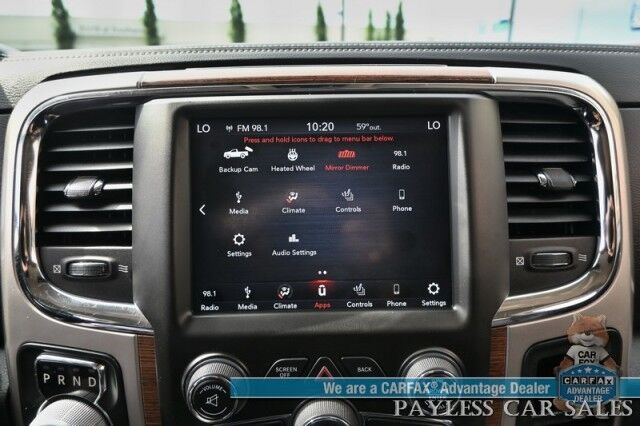 2018 Ram 1500 Laramie / 4X4 / 3.0L EcoDiesel V6 / Crew Cab / Convenience Group / Auto Start / Heated & Cooled Leather Seats / Heated Steering / Apple CarPlay & Android Auto / Back Up Camera / Keyless Entry & Start / Tow Pkg / 1-Owner Anchorage AK