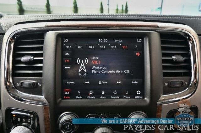 2018 Ram 1500 Laramie / 4X4 / 3.0L EcoDiesel V6 / Crew Cab / Convenience Group / Auto Start / Heated & Cooled Leather Seats / Heated Steering / Apple CarPlay & Android Auto / Back Up Camera / Keyless Entry & Start / Tow Pkg / 1-Owner Anchorage AK