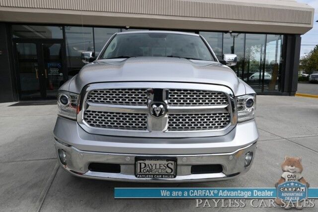 2018 Ram 1500 Laramie / 4X4 / 3.0L EcoDiesel V6 / Crew Cab / Convenience Group / Auto Start / Heated & Cooled Leather Seats / Heated Steering / Apple CarPlay & Android Auto / Back Up Camera / Keyless Entry & Start / Tow Pkg / 1-Owner Anchorage AK