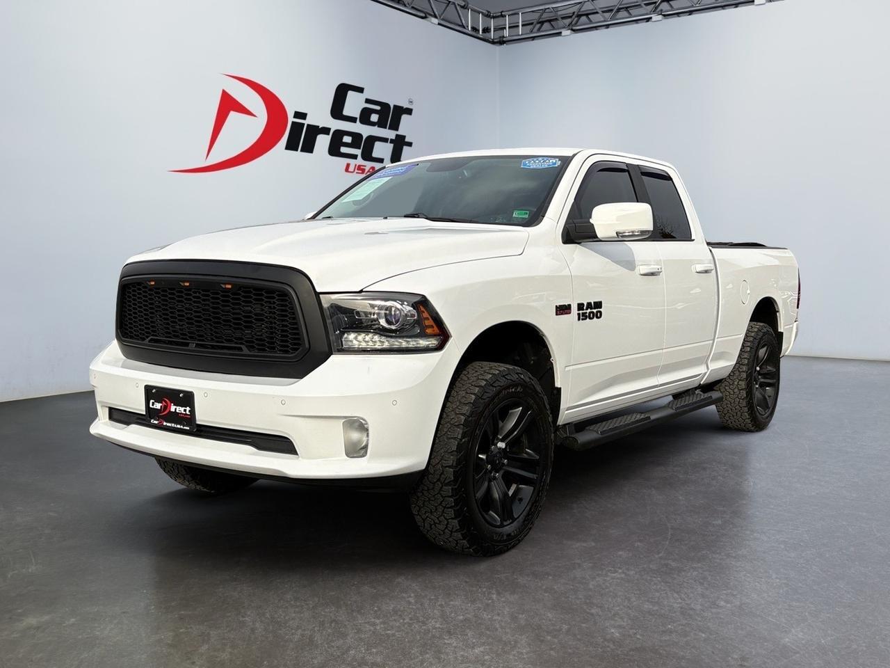 2018 Ram 1500 Night, BLACK TUBULAR SIDE STEPS, REMOTE START, POWER HEATED MIRRORS, BED LINER, HEATED & VENTILATED SEATS, APPLE CARPLAY/ANDROID AUTO, BACKUP CAMERA WITH PARKING SENSORS, LOW MILES, CLEAN CARFAX, RIDE INTO THE NIGHT IN THIS RAM!