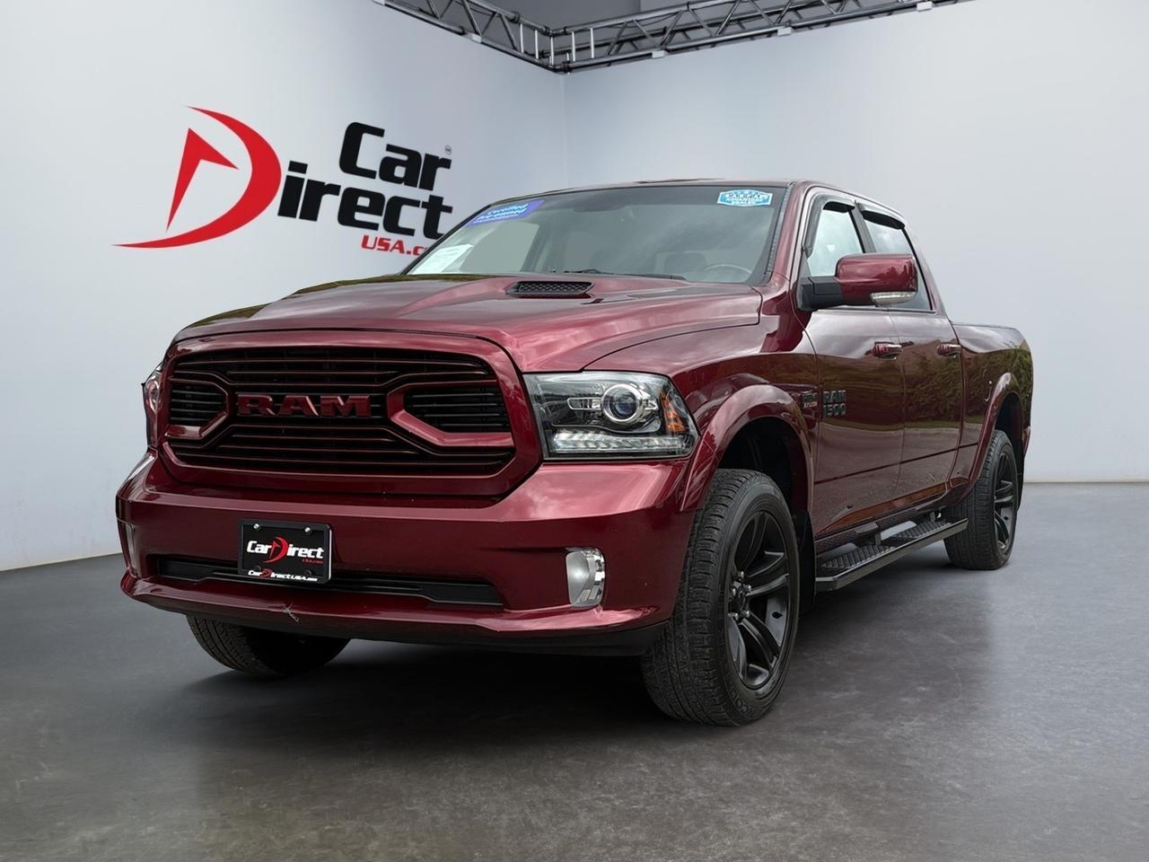 2018 Ram 1500 Sport, BED LINER, BLUETOOTH, SUNROOF, BACKUP CAMERA, TOW PACKAGE, REAR POWER SLIDING WINDOW, HEATED STEERING WHEEL, LOW MILEAGE, CLEAN CERTIFIED CARFAX, POWER UP YOUR DRIVEWAY! Virginia Beach VA