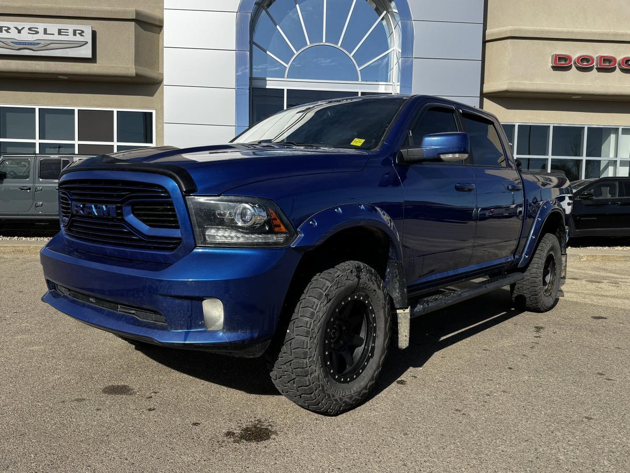 2018 Ram 1500 Sport Crew Cab 4x4 | Rig Ready Ram | HEMI V8 | Alpine Audio | Blue Streak Pearl Redwater AB