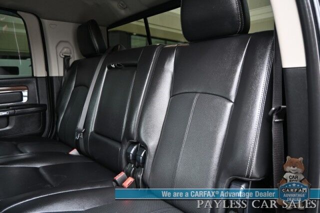 2018 Ram 2500 Laramie / 4X4 / Mega Cab / Cummins Turbo Diesel / Auto Start / Power Heated & Ventilated Leather Seats / Heated Steering / Navigation / Apple CarPlay & Android Auto / Bed Liner / Back Up Cam / Tow Pkg Anchorage AK