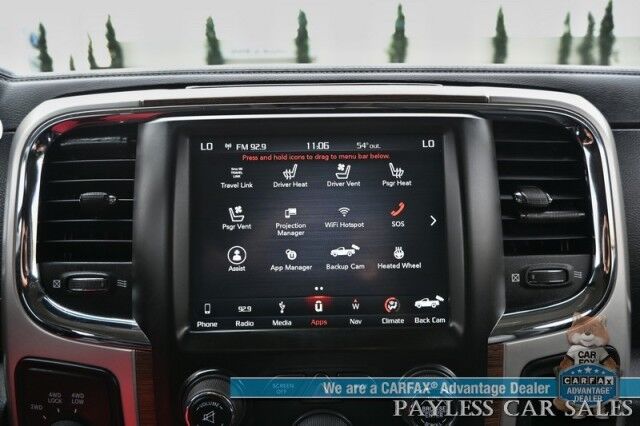 2018 Ram 2500 Laramie / 4X4 / Mega Cab / Cummins Turbo Diesel / Auto Start / Power Heated & Ventilated Leather Seats / Heated Steering / Navigation / Apple CarPlay & Android Auto / Bed Liner / Back Up Cam / Tow Pkg Anchorage AK