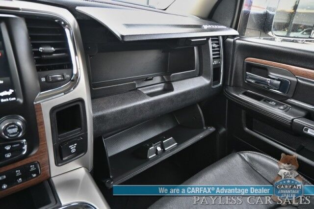 2018 Ram 2500 Laramie / 4X4 / Mega Cab / Cummins Turbo Diesel / Auto Start / Power Heated & Ventilated Leather Seats / Heated Steering / Navigation / Apple CarPlay & Android Auto / Bed Liner / Back Up Cam / Tow Pkg Anchorage AK