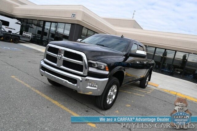 2018 Ram 2500 Laramie / 4X4 / Mega Cab / Cummins Turbo Diesel / Auto Start / Power Heated & Ventilated Leather Seats / Heated Steering / Navigation / Apple CarPlay & Android Auto / Bed Liner / Back Up Cam / Tow Pkg Anchorage AK