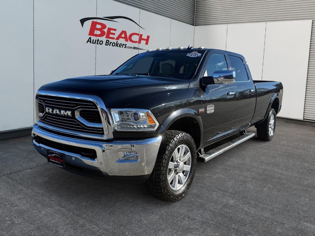 2018 Ram 2500 Longhorn, HEATED/VENTILATED SEATS, HEATED REAR SEATS, HEATED STEERING WHEEL, APPLE CARPLAY/ANDROID AUTO, BACKUP CAMERA, ALPINE SPEAKERS, BED LINER, TOW PACKAGE, RUNNING BOARDS, ONLY 1 OWNER, CLEAN CARFAX!