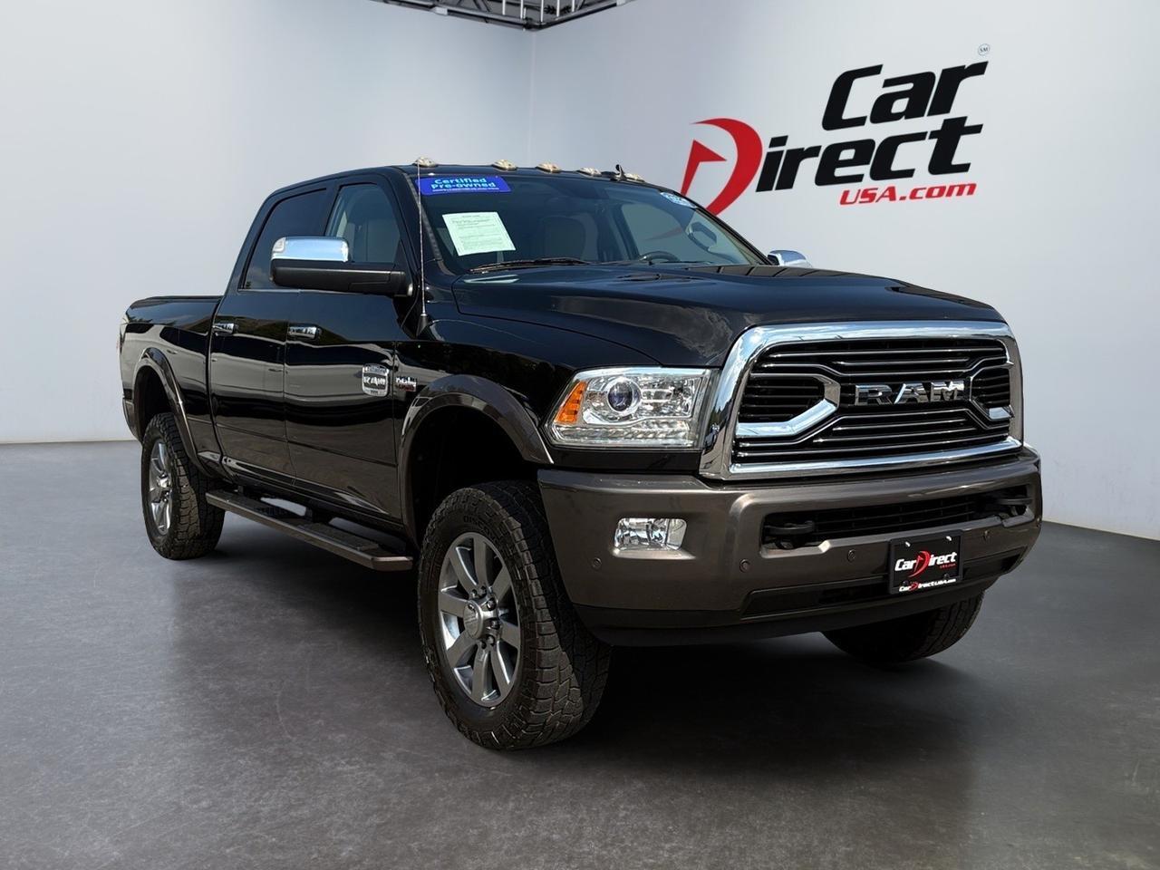 2018 Ram 2500 Longhorn, RUNNING BOARDS, SUNROOF, BACKUP CAMERA WITH PARKING SENSORS, HEATED FRONT & REAR SEATS, APPLE CARPLAY/ANDROID AUTO, 5TH WHEEL/GOOSENECK TOW PACKAGE, REMOTE START, LOW MILES, CLEAN CARFAX, THIS TRUCK HAS IT ALL!