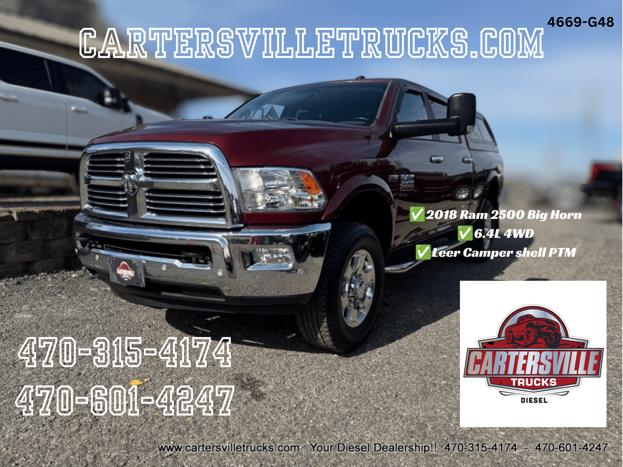 2018 Ram 2500 SLT 4X4 - LUX PKG - CAMPER