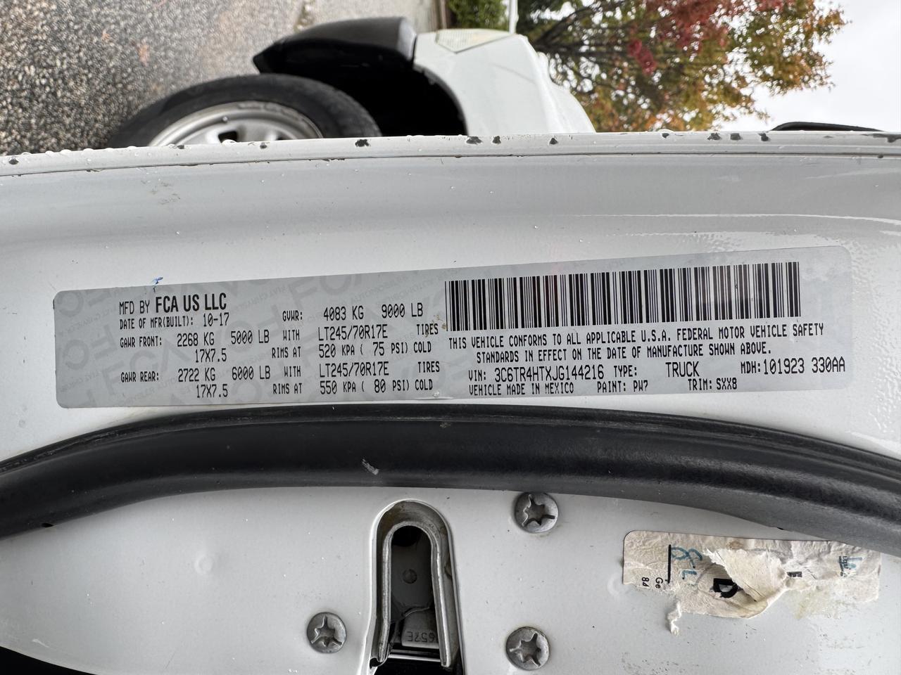 2018 Ram 2500 Tradesman Crew Cab 4x2 8&apos; Box Monroe NC