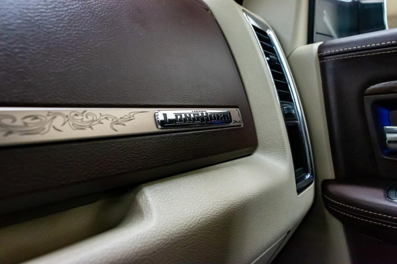 2018 Ram 3500 4x4 Crew Cab Longhorn Diesel AISIN Longbox Leather Roof Nav Red Deer AB