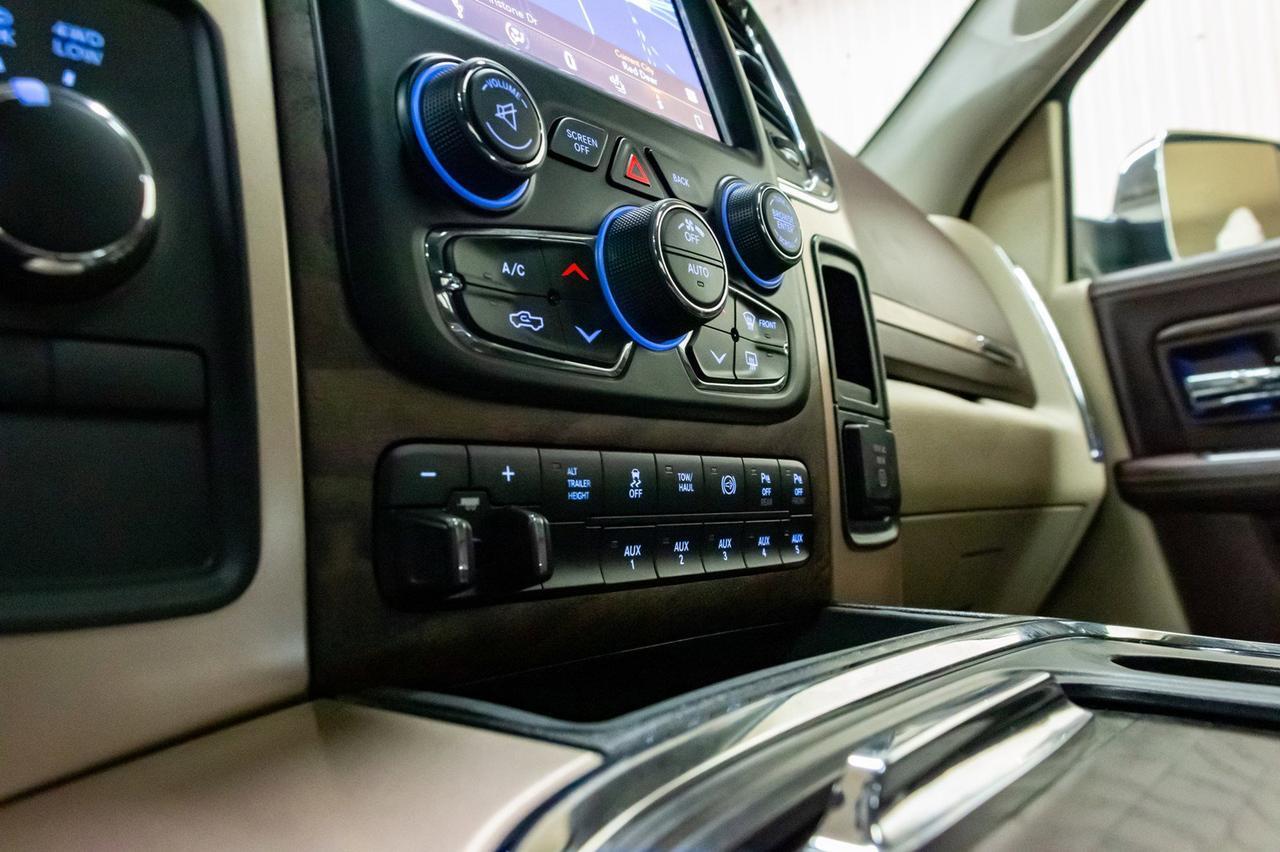 2018 Ram 3500 4x4 Crew Cab Longhorn Diesel AISIN Longbox Leather Roof Nav Red Deer AB