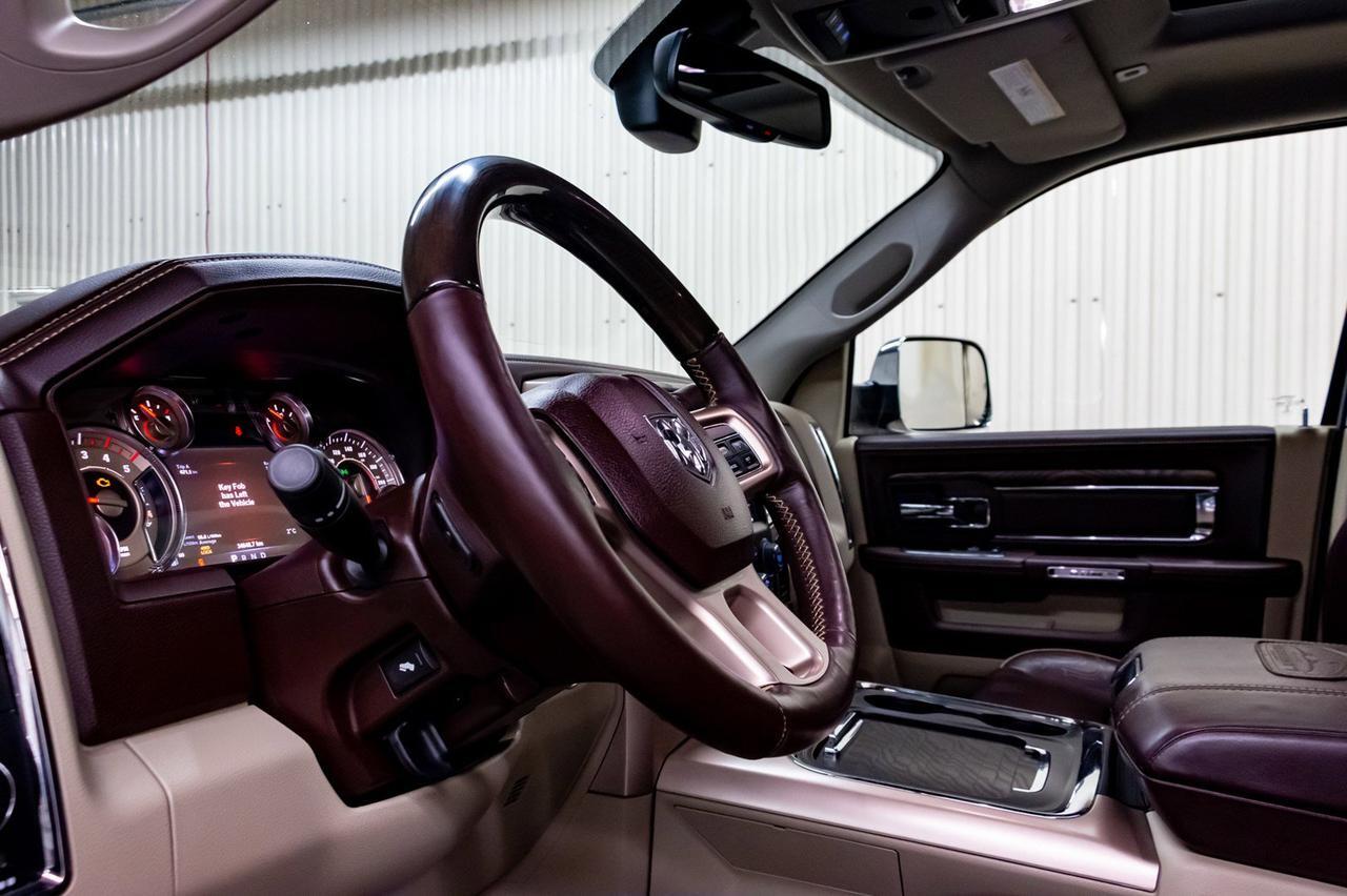 2018 Ram 3500 4x4 Crew Cab Longhorn Diesel AISIN Longbox Leather Roof Nav Red Deer AB