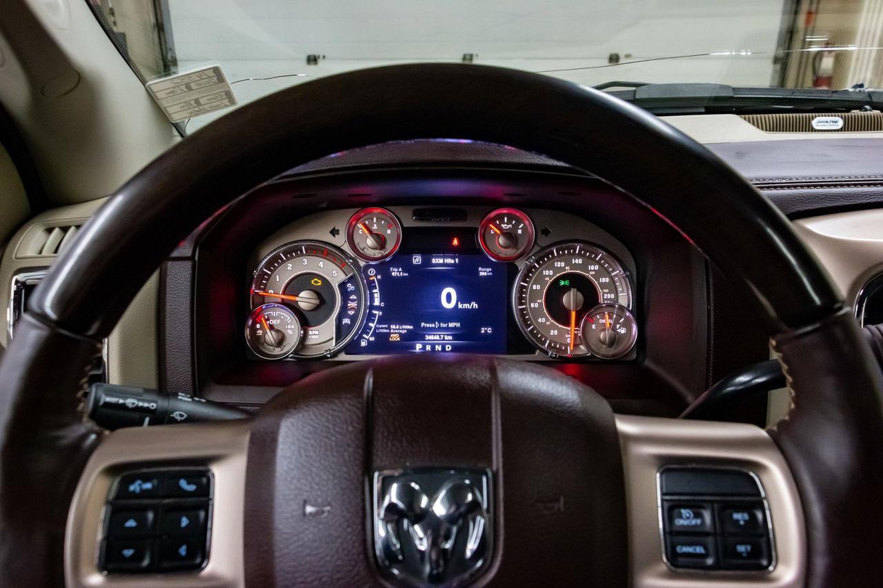 2018 Ram 3500 4x4 Crew Cab Longhorn Diesel AISIN Longbox Leather Roof Nav Red Deer AB