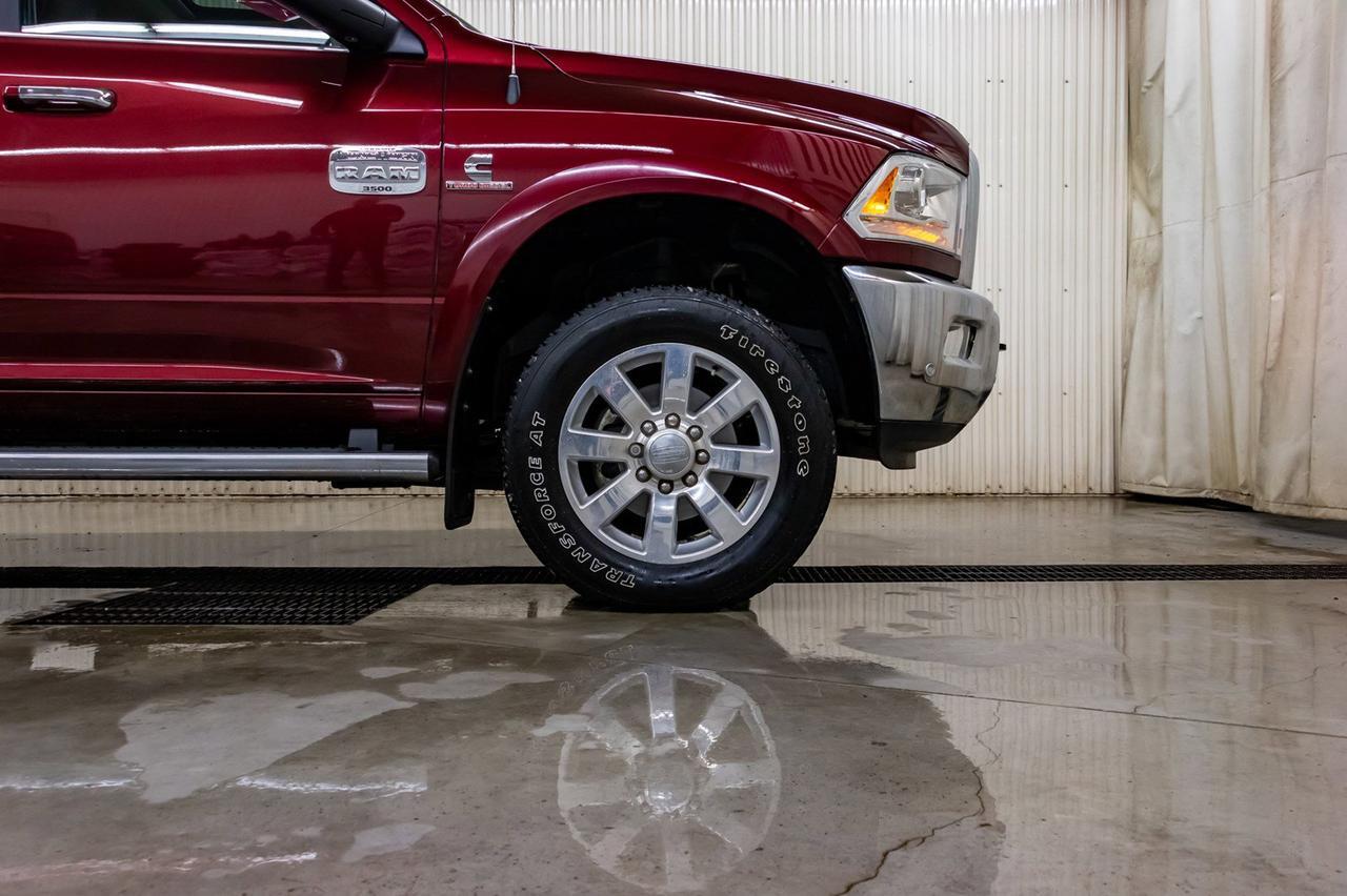 2018 Ram 3500 4x4 Crew Cab Longhorn Diesel AISIN Longbox Leather Roof Nav Red Deer AB