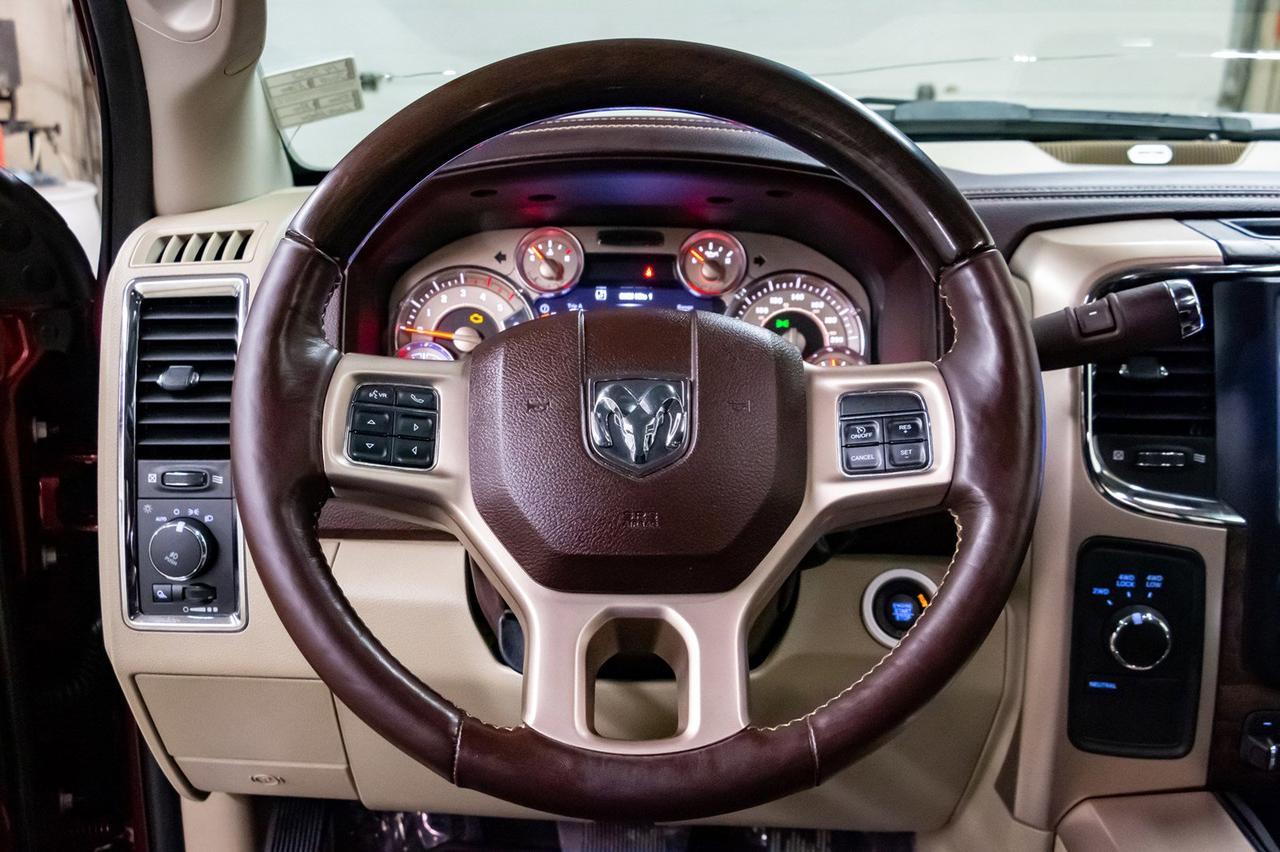 2018 Ram 3500 4x4 Crew Cab Longhorn Diesel AISIN Longbox Leather Roof Nav Red Deer AB