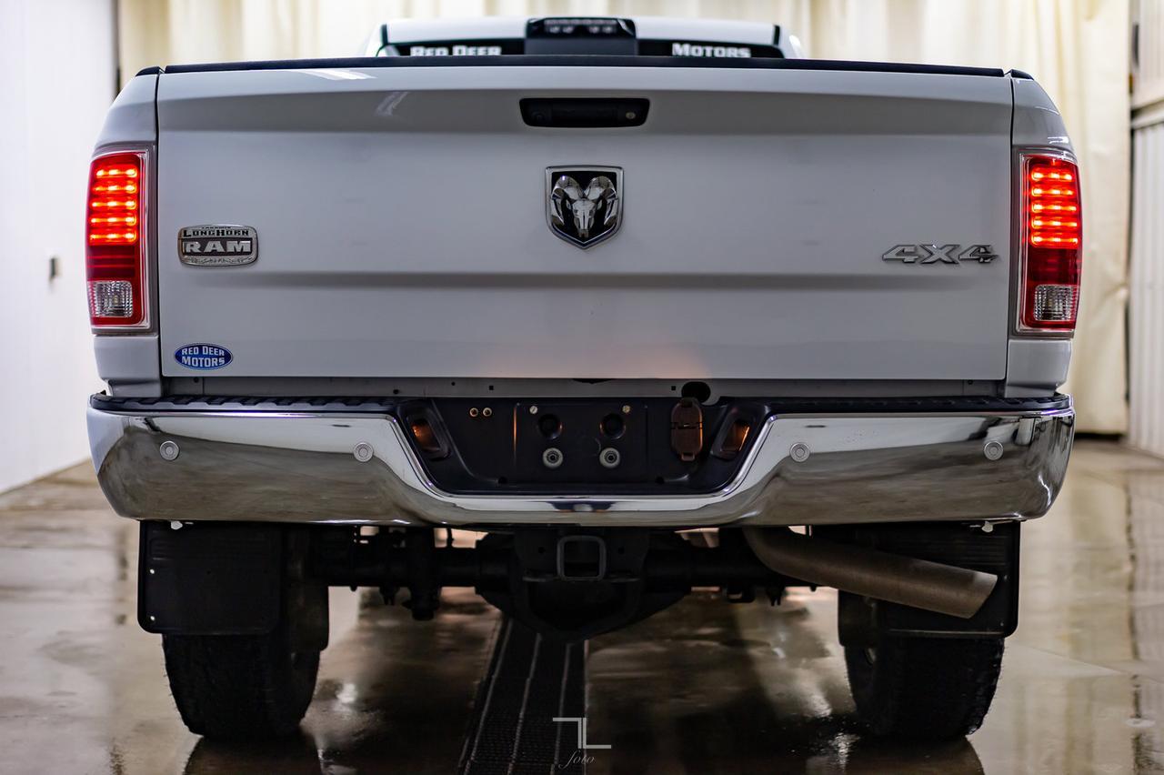2018 Ram 3500 4x4 Crew Cab Longhorn Longbox Leather Nav BCam Red Deer AB