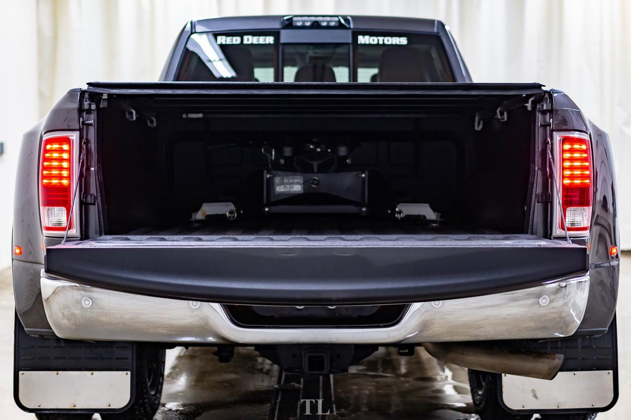 2018 Ram 3500 4x4 Mega Cab Longhorn Dually Diesel AISIN Leather Roof Nav Red Deer AB