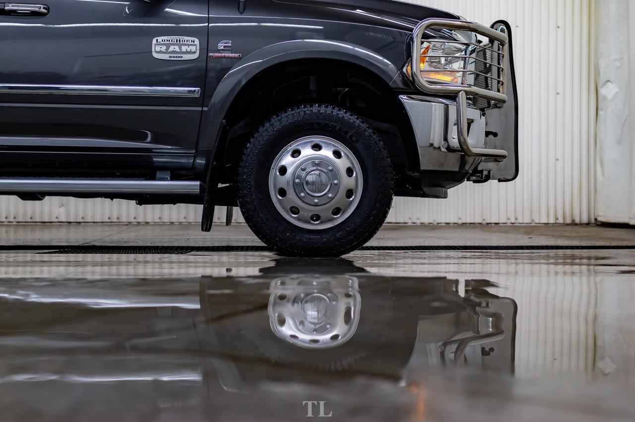 2018 Ram 3500 4x4 Mega Cab Longhorn Dually Diesel AISIN Leather Roof Nav Red Deer AB