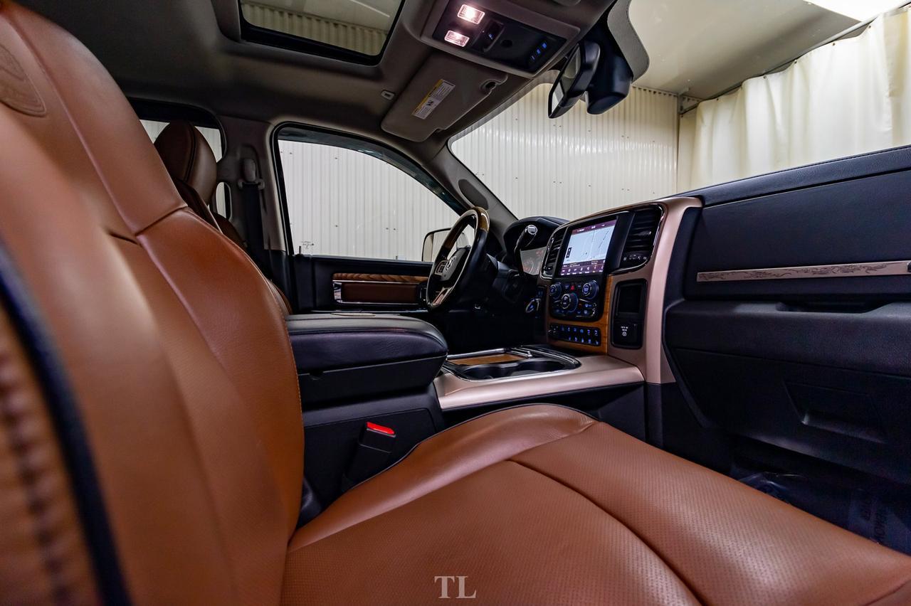 2018 Ram 3500 4x4 Mega Cab Longhorn Dually Diesel AISIN Leather Roof Nav Red Deer AB